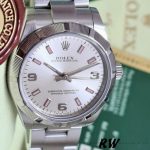 Rolex Oyster Perpetual 177210 Silver Dial Pink Hour Markers 31mm Lady Replica Watch - Image 2