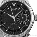 Rolex Cellini Date 50519 Brown Leather Black Dial 39mm Mens Replica Watch - Image 2