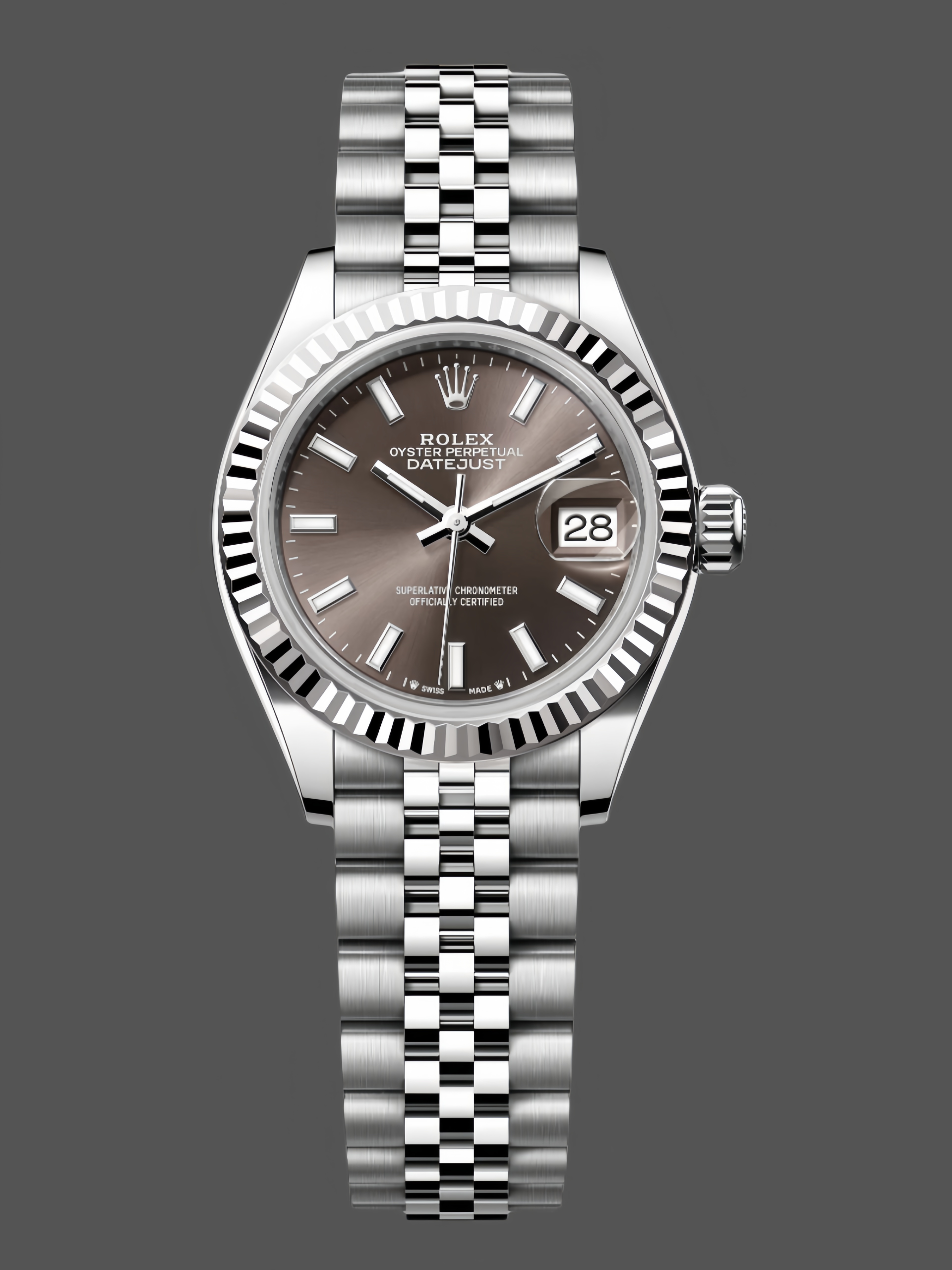 82725C76-9C5D-EE21-B671-E5FA38071C4E Rolex Datejust 279174 0011 28 mm Dark Grey Dial Women's Watch - Image 1
