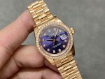 Rolex Datejust 28mm Everose Gold m279135rbr 0020 Aubergine Diamond President Women's Watch - Image 4