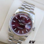 Rolex Day-Date 118239 Cherry Red Dial Fluted Bezel 36mm Lady Replica Watch - Image 2