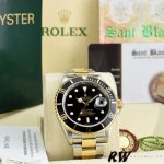 Rolex Submariner Date 16613LN Yellow Gold Stainless Steel Black Dial 40mm Mens Replica Watch - Image 6