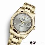 Rolex Day-Date 118208 Silver Dial Yellow Gold 36mm Unisex Replica Watch - Image 3