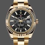 Rolex Sky-Dweller 326938 Yellow Gold Black Dial 42mm Mens Replica Watch