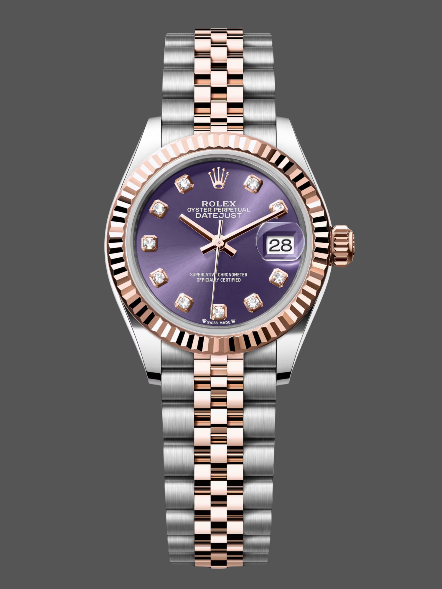 8480A227-BAFF-475F-F33C-46E8BCA270F2 Rolex Datejust 28 Oystersteel and Rose Gold m279171 0015 Lady Watch - Image 1