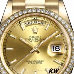 Rolex Day Date 118348 Champagne Index Dial Yellow Gold 36mm Unisex Replica Watch - Image 2