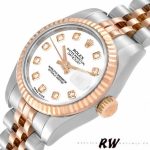 Rolex Datejust 179171 White Diamond Dial Fluted Bezel 26MM Lady Replica Watch - Image 4