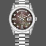 Rolex Day-Date 118296 Platinum MOP Dial Diamond 36mm Unisex Replica Watch