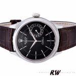 Rolex Cellini Date 50519 Brown Leather Black Dial 39mm Mens Replica Watch - Image 5