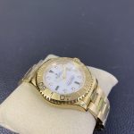 Rolex Yacht Master 168628 White Mother of Pearl Diamond Dial Yellow Gold Case 35mm Women's Watch - Image 8