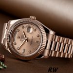 Rolex Day-Date 218235 Champagne Diamonds Dial Rose Gold 41MM Mens Replica Watch - Image 3