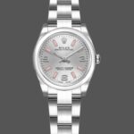 Rolex Oyster Perpetual 176200 Silver Dial Pink Luminous Markers 26MM Lady Replica Watch