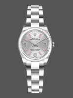 Rolex Oyster Perpetual 176200 Silver Dial Pink Luminous Markers 26MM Lady Replica Watch