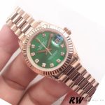 Rolex Datejust 279175 Olive Green Diamonds Dial Fluted Bezel 28mm Lady Replica Watch - Image 3
