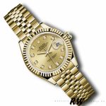 Rolex Datejust 279178 Champagne Diamond Dial Yellow Gold 28mm Lady Replica Watch - Image 3