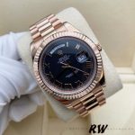 Rolex Day-Date 218235 Black Roman Numerals Dial Rose Gold 41MM Mens Replica Watch - Image 3