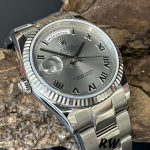 Rolex Day-Date 118239 white gold Silver Roman Numeral 36mm Unisex Replica Watch - Image 3