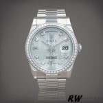 Rolex Day Date 118346 Blue Diamond Dial Platinum 36mm Unisex Replica Watch - Image 2
