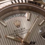 Rolex Day-Date 228235 Sundust Stripe Motif Dial Fluted Bezel 40mm Mens Replica Watch - Image 5