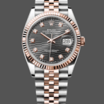 Rolex Datejust 36 18K Everose Gold Fluted Bezel 126231 0041 Unisex Watch