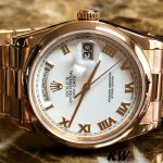 Rolex Day-Date 118205 Everose Gold White Dial 36mm Unisex Replica Watch - Image 2