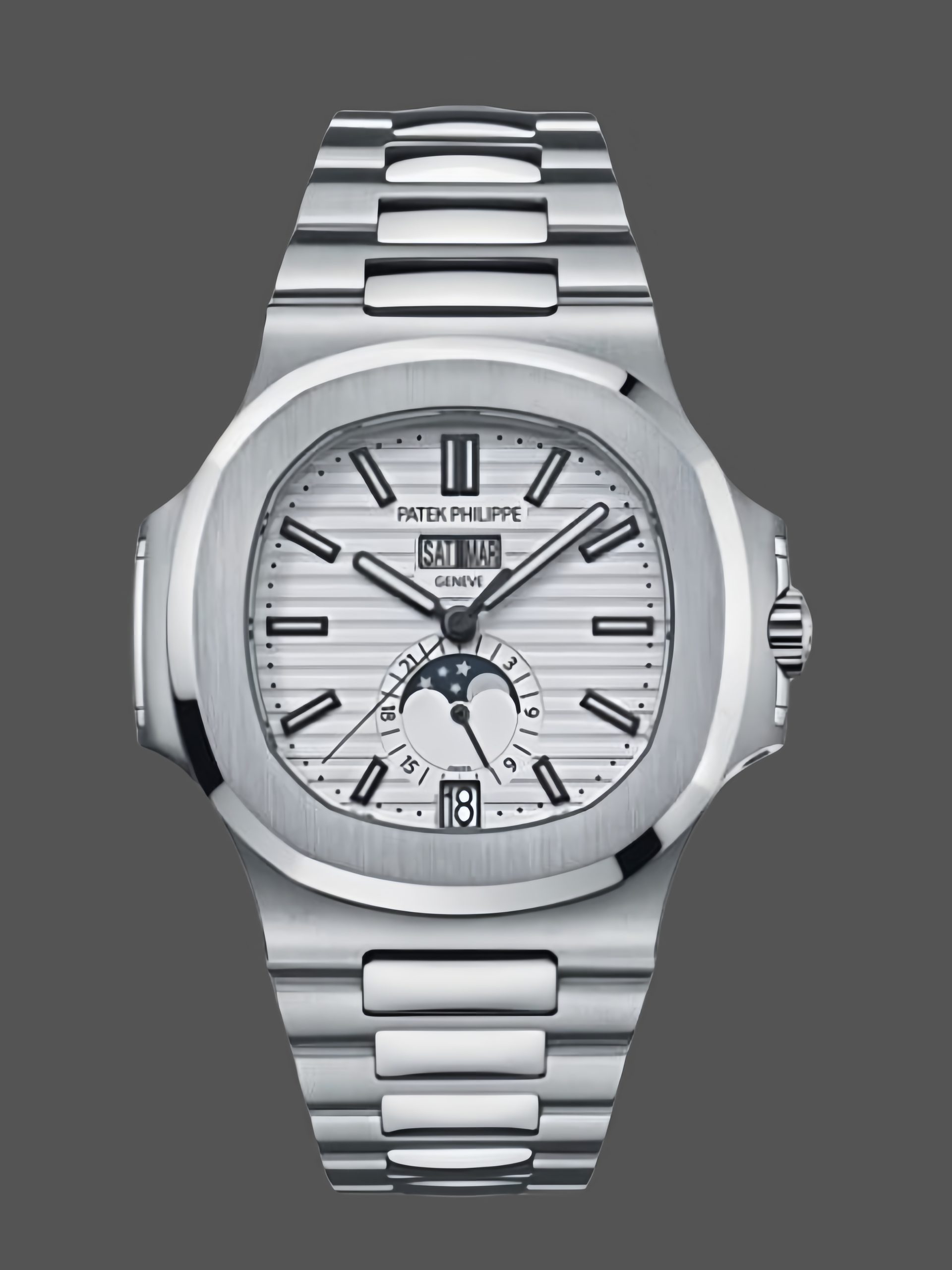 8901C97F-AF65-2B63-6EF1-4E6ECC68ABC4 Patek Philippe Nautilus Annual Calendar White Dial 5726 1A 010 - Image 1