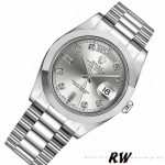 Rolex Day-Date 218206 Silver Diamond Dial Platinum 41MM Mens Replica Watch - Image 2