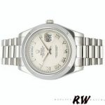 Rolex Day-Date 218206 Concentric Circle Ivory Roman Numeral Dial Platinum 41MM Mens Replica Watch - Image 5