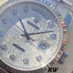 Rolex Day-Date 118239 Jubilee Silver Dial 36mm Unisex Replica Watch - Image 4