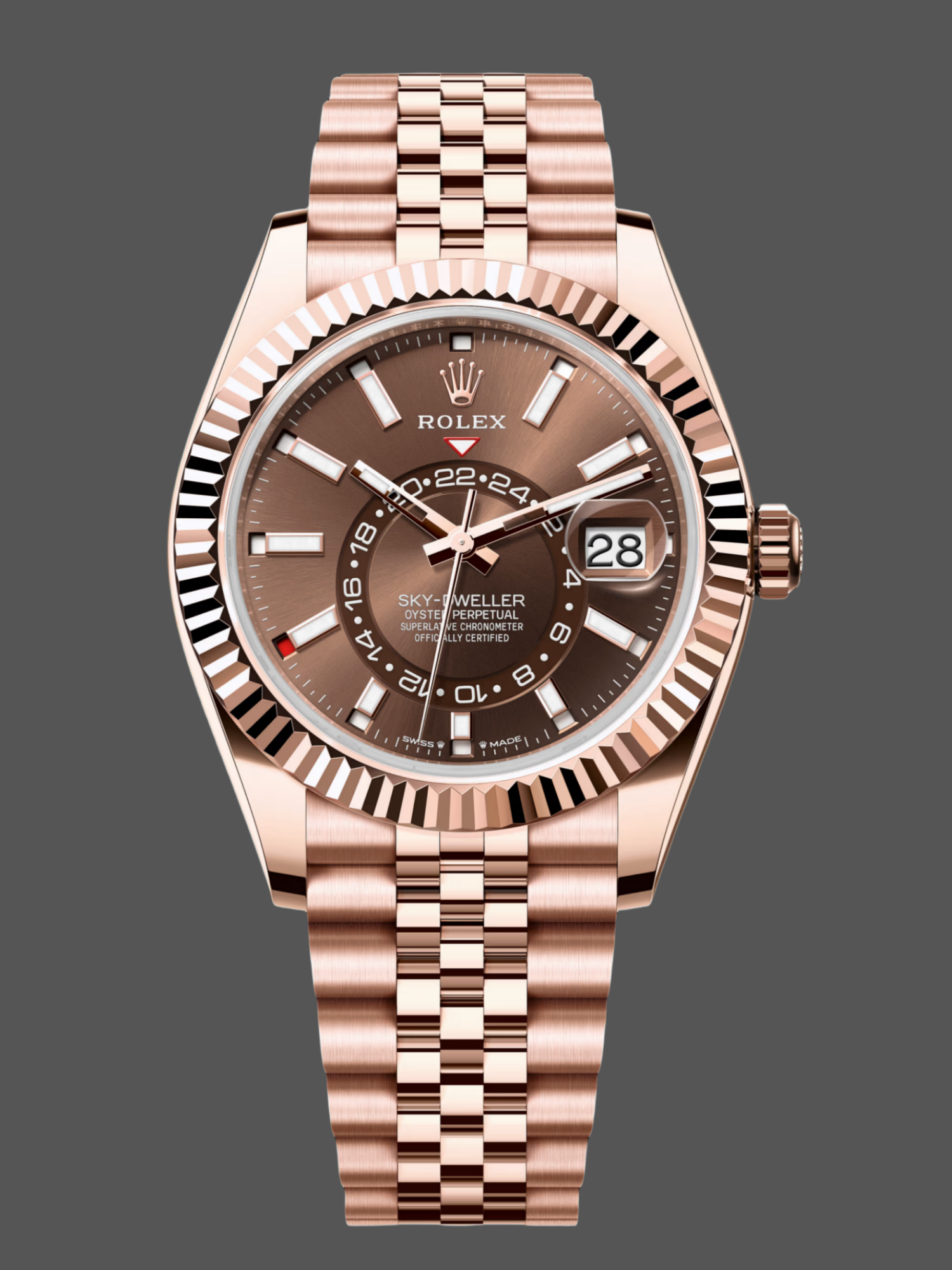 8A13D7AA-DE50-A33E-78ED-E4D072A763DF Rolex Sky Dweller 42 Everose Gold Chocolate Dial m336935 0006 - Image 1