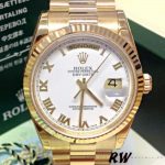 Rolex Day-Date 118238 Yellow Gold White dial Fluted Bezel 36mm Unisex Replica Watch - Image 2