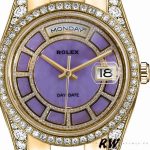 Rolex Day-Date 118388 Yellow Gold Lavender Purple Dial 36MM Unisex Replica Watch - Image 2