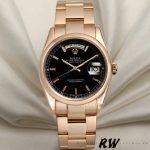 Rolex Day Date 118205 Black Dial Rose Gold 36mm Unisex Replica Watch - Image 2