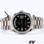 Rolex Day-Date 118239 Black Diamonds Dial Fluted Bezel 36mm Unisex Replica Watch - Image 3
