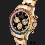 Rolex Daytona 116528 Rainbow Bezel Black Diamond Dial 40mm Mens Replica Watch - Image 3