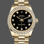 Rolex Datejust 31mm Yellow Gold Black Dial 178288 0011 Ladies Watch
