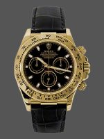 Rolex Cosmograph Daytona 116518 Black Leather Strap 40MM Mens Replica Watch