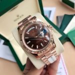 Rolex Day-Date 118235 Everose Gold Case Chocolate Dial 36mm Unisex Replica Watch - Image 4