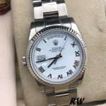 Rolex Day-Date 118239 White Gold White Roman Numeral Dial 36mm Unisex Replica Watch - Image 2
