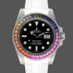 Rolex Submariner 116610 Black Dial White Rubber strap 40mm Mens Replica Watch