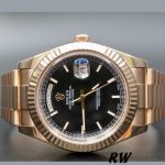 Rolex Day-Date 218235 Black Index Dial Rose Gold 41MM Mens Replica Watch - Image 4