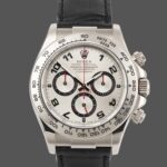 Rolex Daytona 116519 Black Alligator Leather strap silver Dial 40mm Mens Replica Watch