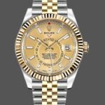 Rolex Sky-Dweller 326933 Stainless Steel Yellow Gold Champagne Dial 42MM Mens Replica Watch