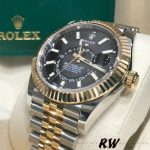 Rolex Sky-Dweller 326933 Stainless Steel Yellow Gold Black Dial 42MM Mens Replica Watch - Image 4