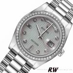 Rolex Day Date 118346 Oxford Motif Diamond Dial 36mm Unisex Replica Watch - Image 3