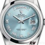 Rolex Day-Date 118206 Ice Blue Roman Numeral Dial 36mm Unisex Replica Watch - Image 4