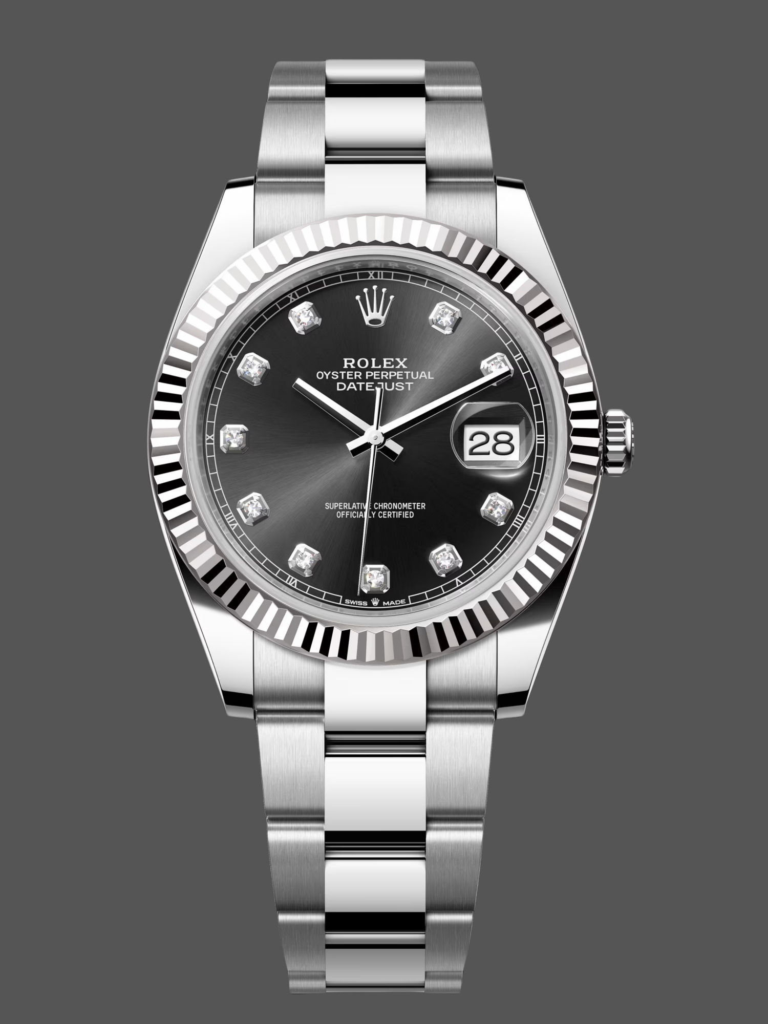 92F4F5AC-6EE5-5680-359B-55C1352CCBEE Rolex Datejust 41 Fluted Bezel Black Diamond Dial m126334 0011 Mens Replica Watch - Image 1