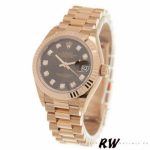 Rolex Datejust 279175 Chocolate Diamonds Dial Fluted Bezel 28mm Lady Replica Watch - Image 4