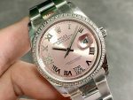 Replica Rolex Datejust 36 126284RBR 0024 Pink Roman Diamond Dial Lady Watch - Image 4