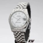 Rolex Datejust 178344 Stainless Steel White Roman Numeral Dial 31MM Lady Replica Watch - Image 2